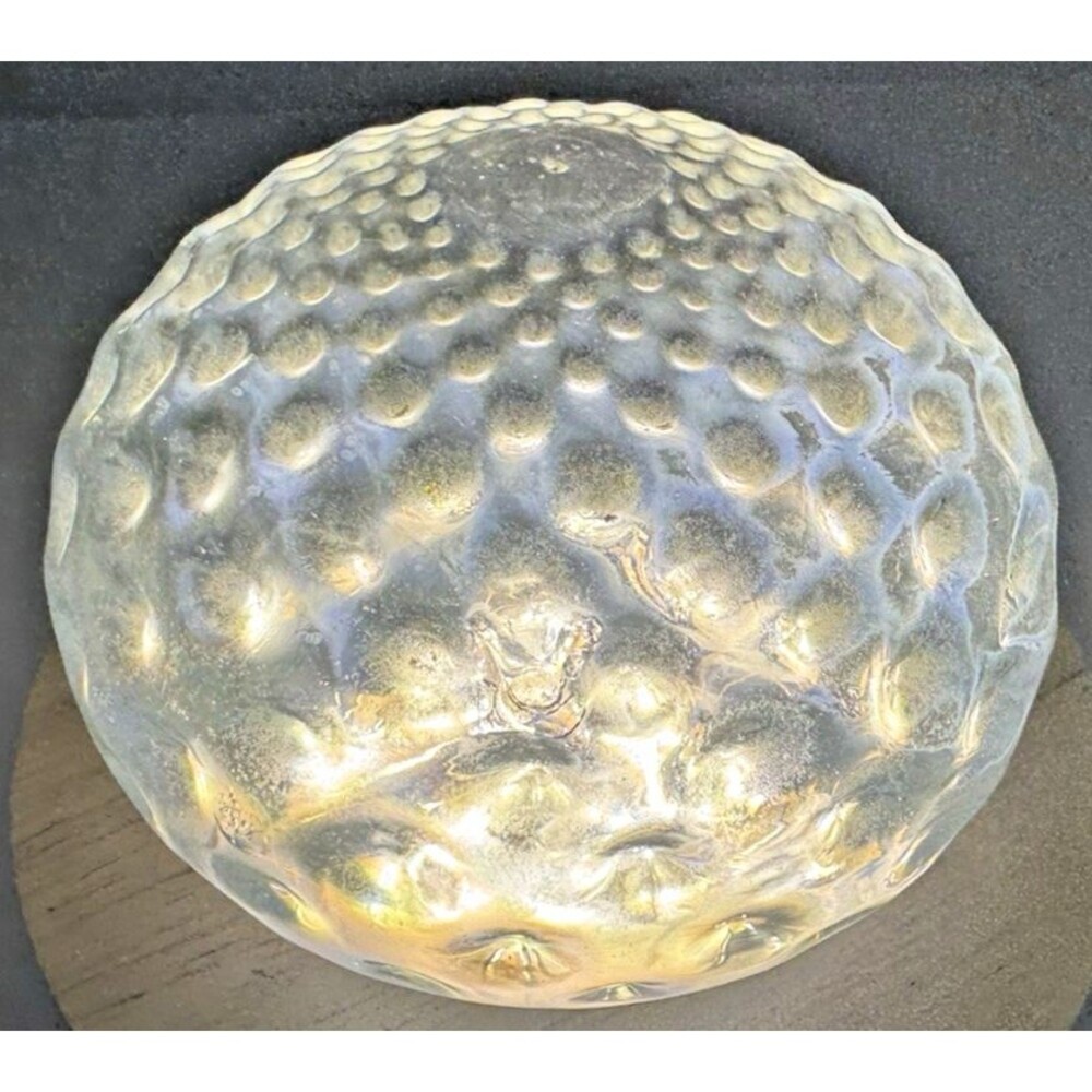 Susan Anton Intaglio Iridescent Art Glass Paperweight Divots Like Golfball